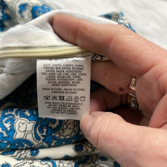 Anthropologie | Feather Bone Talese Wide Leg Pant in Teal and White Size 6 - Picture 9 of 10